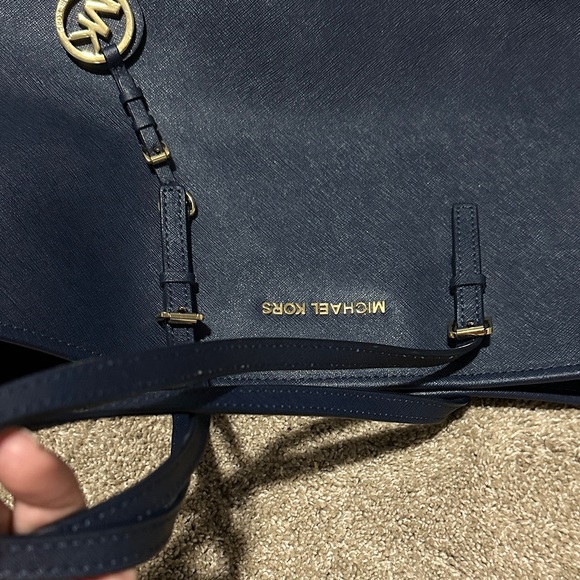 Michael Kors Dark Blue Tote Bag - Picture 3 of 10